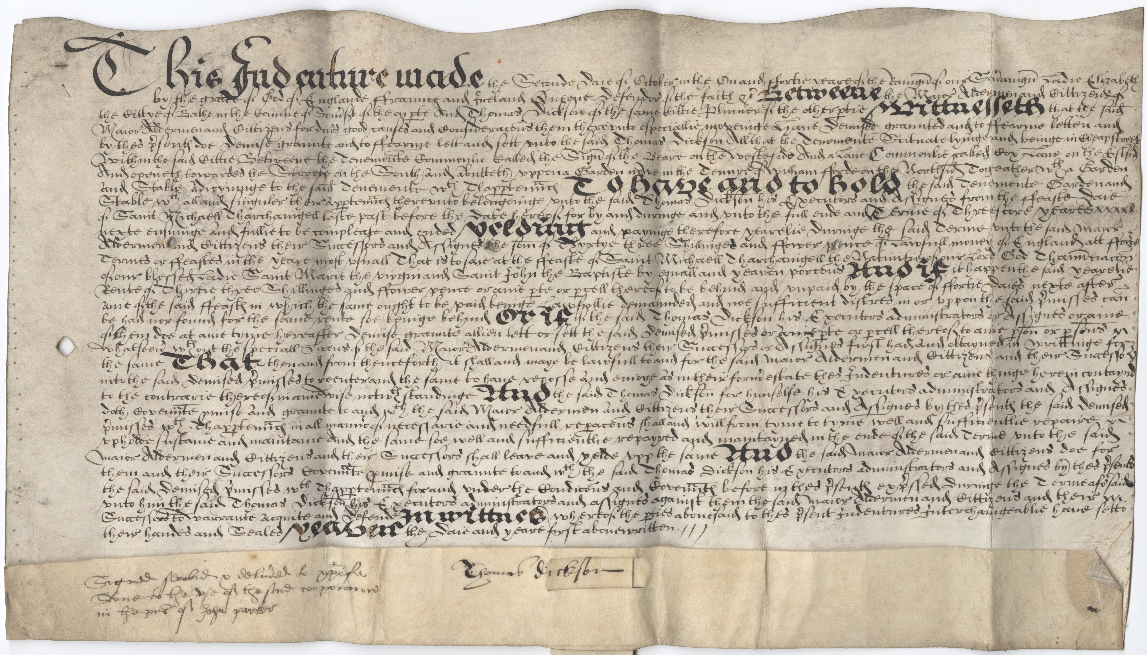 BC_6_1_1_1 p.73-3 Cheap St - Leasholder George Bennett, Assignor Thomas Dickson